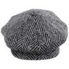 Large Herringbone Donegal Tweed Wool Newsboy Cap -Novel Accessories 454098