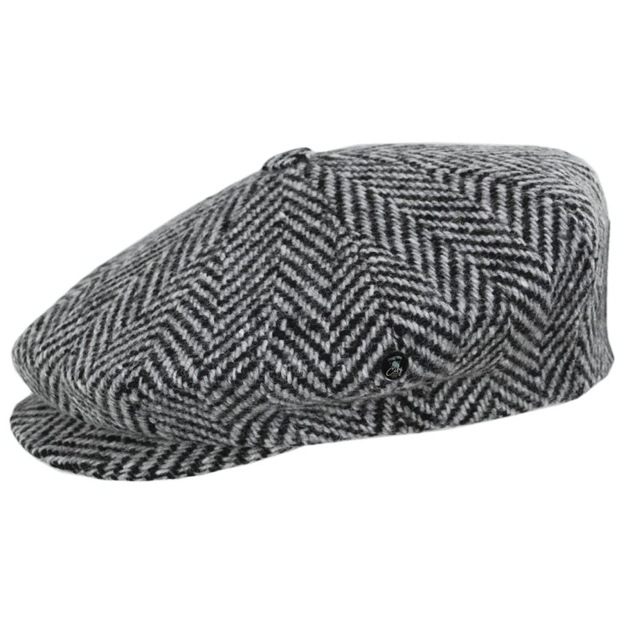 Large Herringbone Donegal Tweed Wool Newsboy Cap 4 Large Herringbone Donegal Tweed Wool Newsboy Cap - Image 2