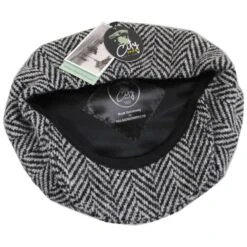 Large Herringbone Donegal Tweed Wool Newsboy Cap 7 Large Herringbone Donegal Tweed Wool Newsboy Cap -Novel Accessories 454104