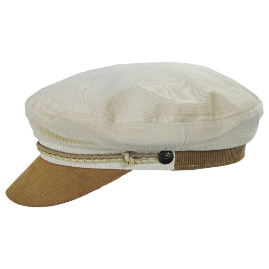 Ashland Cotton Corduroy Fiddler's Cap - Ivory/Tan 4 Ashland Cotton Corduroy Fiddler's Cap - Ivory/Tan - Image 2