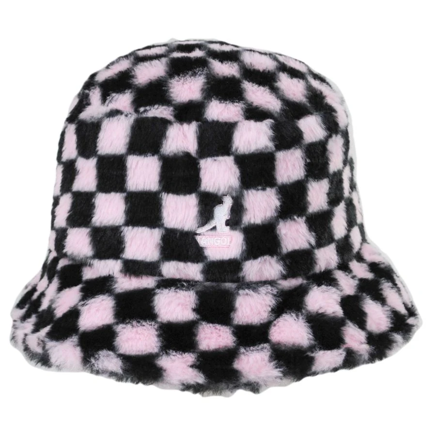 Kangol Checkerboard Faux Fur Bucket Hat 3 Kangol Checkerboard Faux Fur Bucket Hat