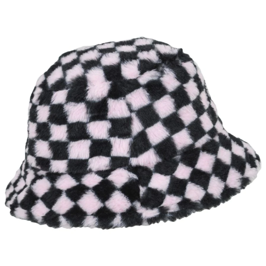 Kangol Checkerboard Faux Fur Bucket Hat 4 Kangol Checkerboard Faux Fur Bucket Hat - Image 2