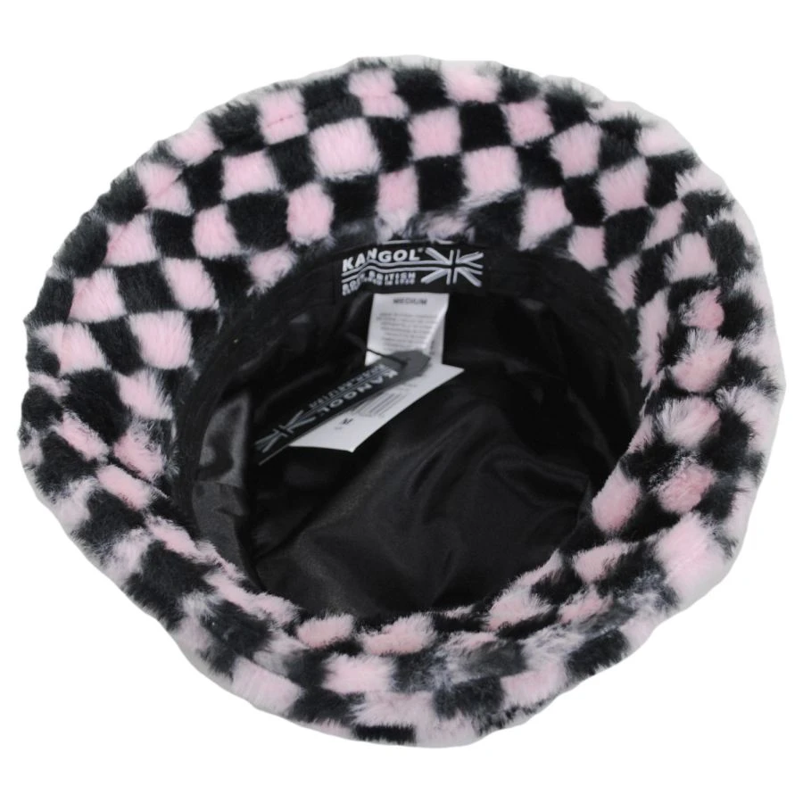 Kangol Checkerboard Faux Fur Bucket Hat 5 Kangol Checkerboard Faux Fur Bucket Hat - Image 3