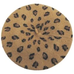 Leopard Knit Wool Blend Beret 6 Leopard Knit Wool Blend Beret -Novel Accessories 459531