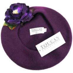 Velvet Rose Wool Beret -Novel Accessories 459552