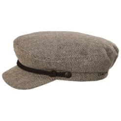 Herringbone Wool Blend Fiddler Cap 6 Herringbone Wool Blend Fiddler Cap -Novel Accessories 460805