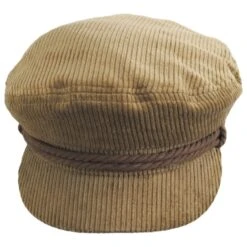 Corduroy Cotton Fiddler's Cap - Brown
