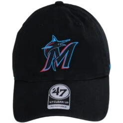 '47 BRAND Miami Marlins MLB Clean Up Strapback Baseball Cap Dad Hat