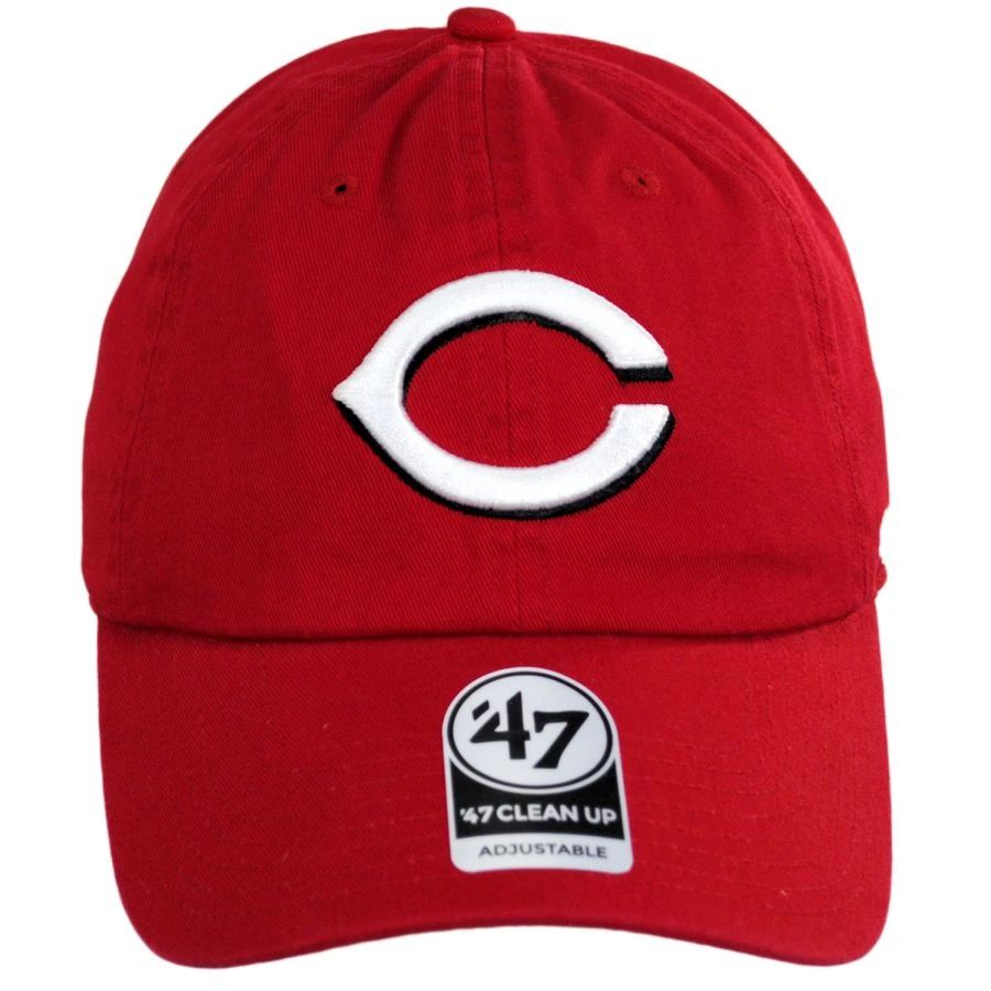 '47 BRAND Cincinnati Reds MLB Clean Up Strapback Baseball Cap Dad Hat 3 '47 BRAND Cincinnati Reds MLB Clean Up Strapback Baseball Cap Dad Hat