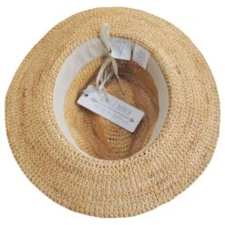 Alexis Crochet Raffia Straw Fedora Hat -Novel Accessories 467316