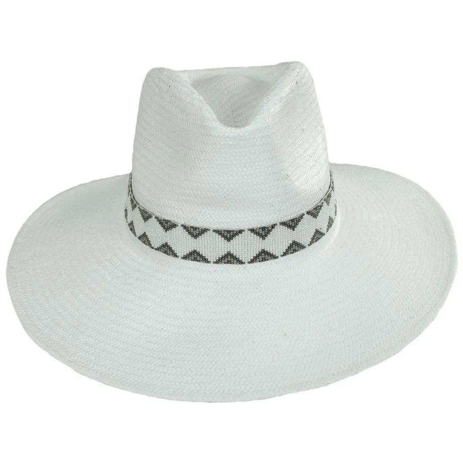 Gianna Shantung Straw Fedora Hat 3 Gianna Shantung Straw Fedora Hat