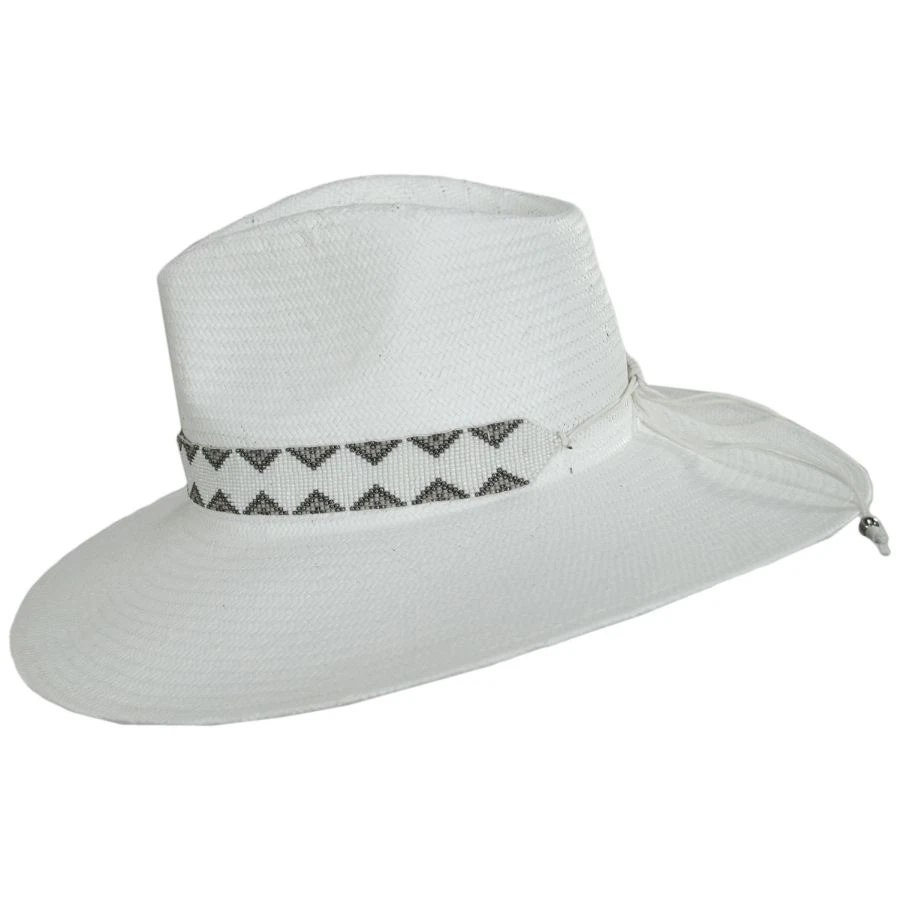 Gianna Shantung Straw Fedora Hat 4 Gianna Shantung Straw Fedora Hat - Image 2