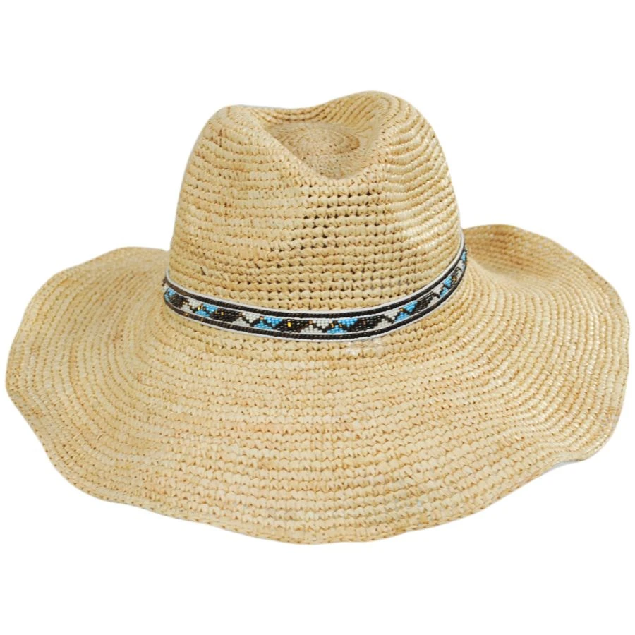 Lainey Crochet Raffia Straw Western Hat 4 Lainey Crochet Raffia Straw Western Hat - Image 2