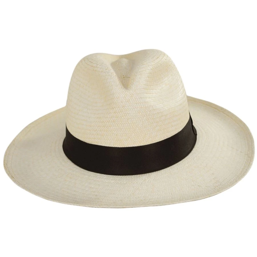 Grade 10 Panama Straw Clasico Center Pinch Fedora Hat 3 Grade 10 Panama Straw Clasico Center Pinch Fedora Hat