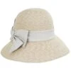 Toyo Straw Linen Bow Cloche Hat