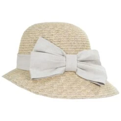 Toyo Straw Linen Bow Cloche Hat -Novel Accessories 469208