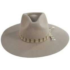 Leigh Wool Felt Wide Brim Fedora Hat - Sand