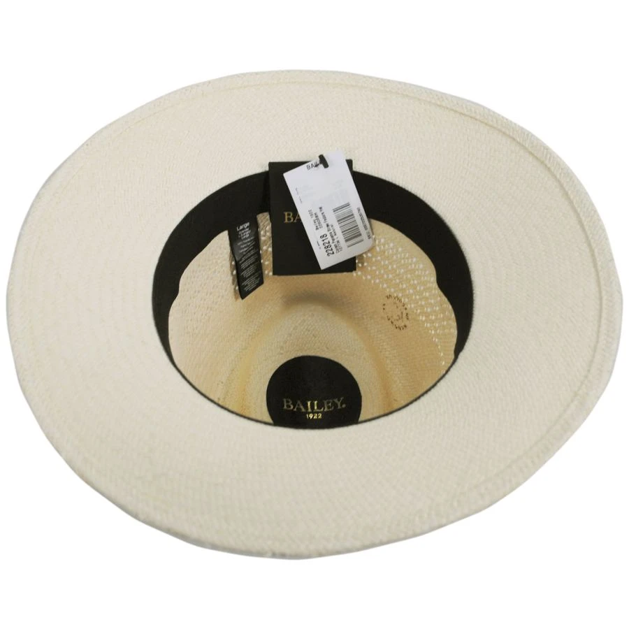 Bailey Coram Panama Straw Fedora Hat 5 Bailey Coram Panama Straw Fedora Hat - Image 3
