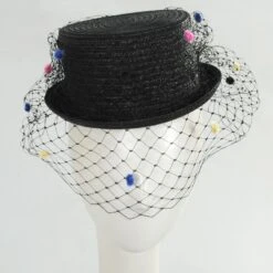 Hattie Veiled Mini Top Hat