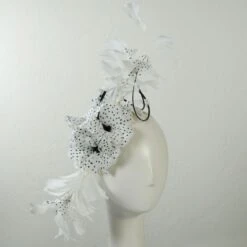 Maud Polka Dot Feather Fascinator Hat -Novel Accessories 471509