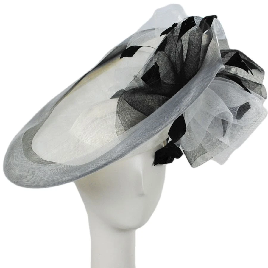 Angelica Sinamay Straw And Horsehair Disc Fascinator Hat 4 Angelica Sinamay Straw And Horsehair Disc Fascinator Hat - Image 2