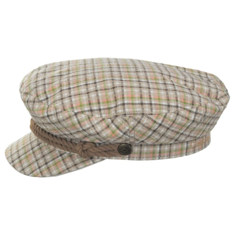 Cotton Seersucker Plaid Fiddler's Cap 4 Cotton Seersucker Plaid Fiddler's Cap - Image 2