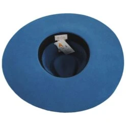 Leigh Wool Felt Wide Brim Fedora Hat - Teal -Novel Accessories 473378
