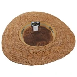Scala Linen Band Raffia Straw Swinger Hat -Novel Accessories 474230