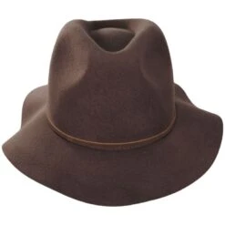 Wesley Wool Felt Floppy Fedora Hat - Dark Tan