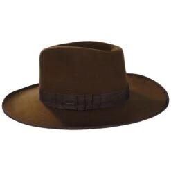 Reno Wool Felt Fedora Hat - Coffee -Novel Accessories 474633