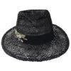 Aloha Seagrass Straw Fedora Hat - Black -Novel Accessories 475044