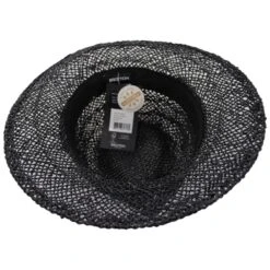 Aloha Seagrass Straw Fedora Hat - Black -Novel Accessories 475050