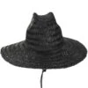 Bells II Palm Leaf Straw Lifeguard Hat - Black