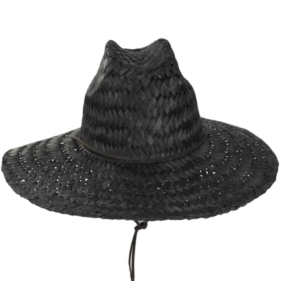 Bells II Palm Leaf Straw Lifeguard Hat - Black 3 Bells II Palm Leaf Straw Lifeguard Hat - Black