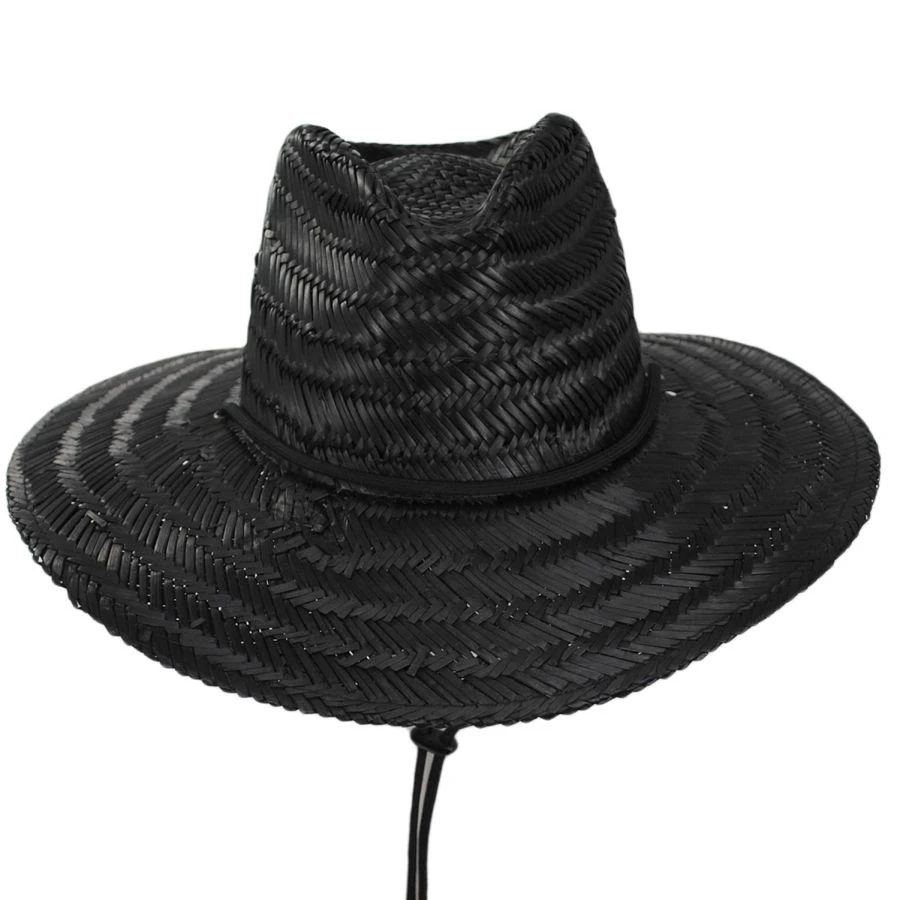 Messer Palm Leaf Straw Lifeguard Hat - Black 3 Messer Palm Leaf Straw Lifeguard Hat - Black