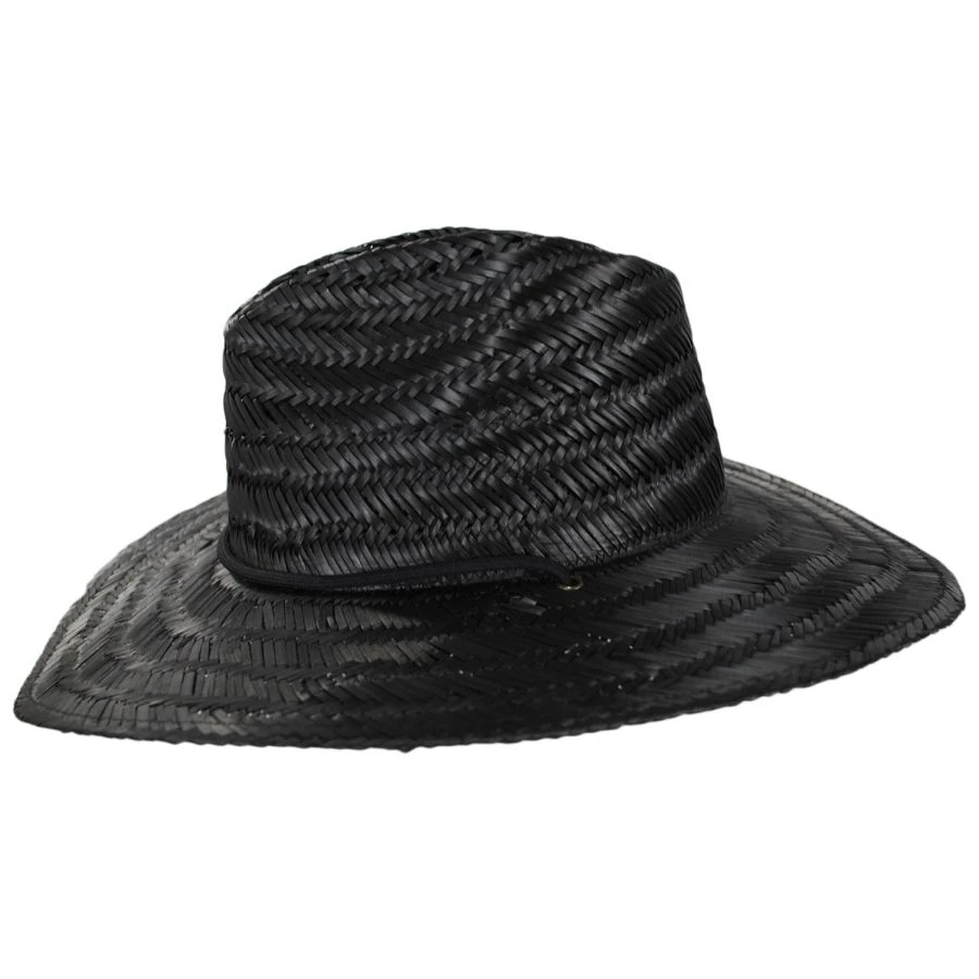 Messer Palm Leaf Straw Lifeguard Hat - Black 4 Messer Palm Leaf Straw Lifeguard Hat - Black - Image 2