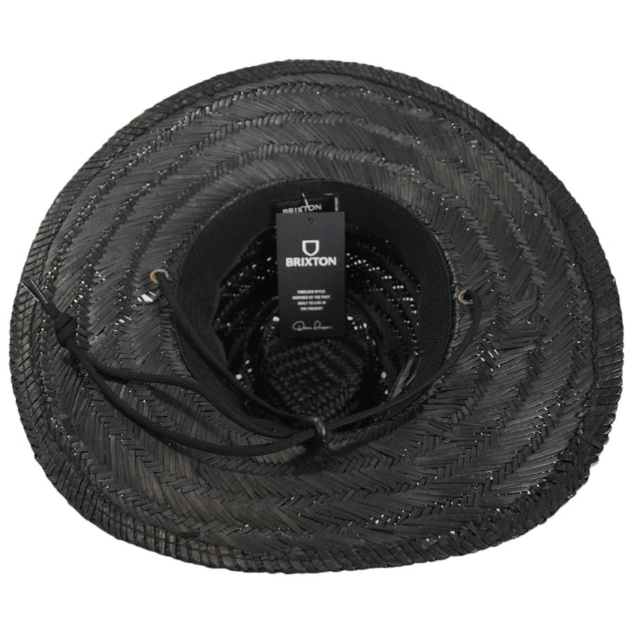 Messer Palm Leaf Straw Lifeguard Hat - Black 5 Messer Palm Leaf Straw Lifeguard Hat - Black - Image 3