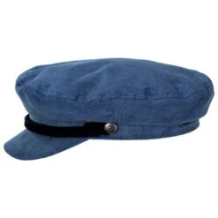 Cotton Corduroy Fiddler Cap - Ocean Blue 6 Cotton Corduroy Fiddler Cap - Ocean Blue -Novel Accessories 475343