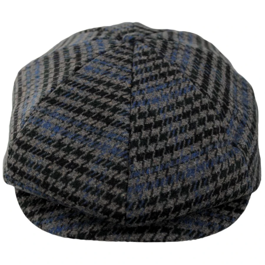 Brood Houndstooth Plaid Newsboy Cap - Heather Gray 3 Brood Houndstooth Plaid Newsboy Cap - Heather Gray