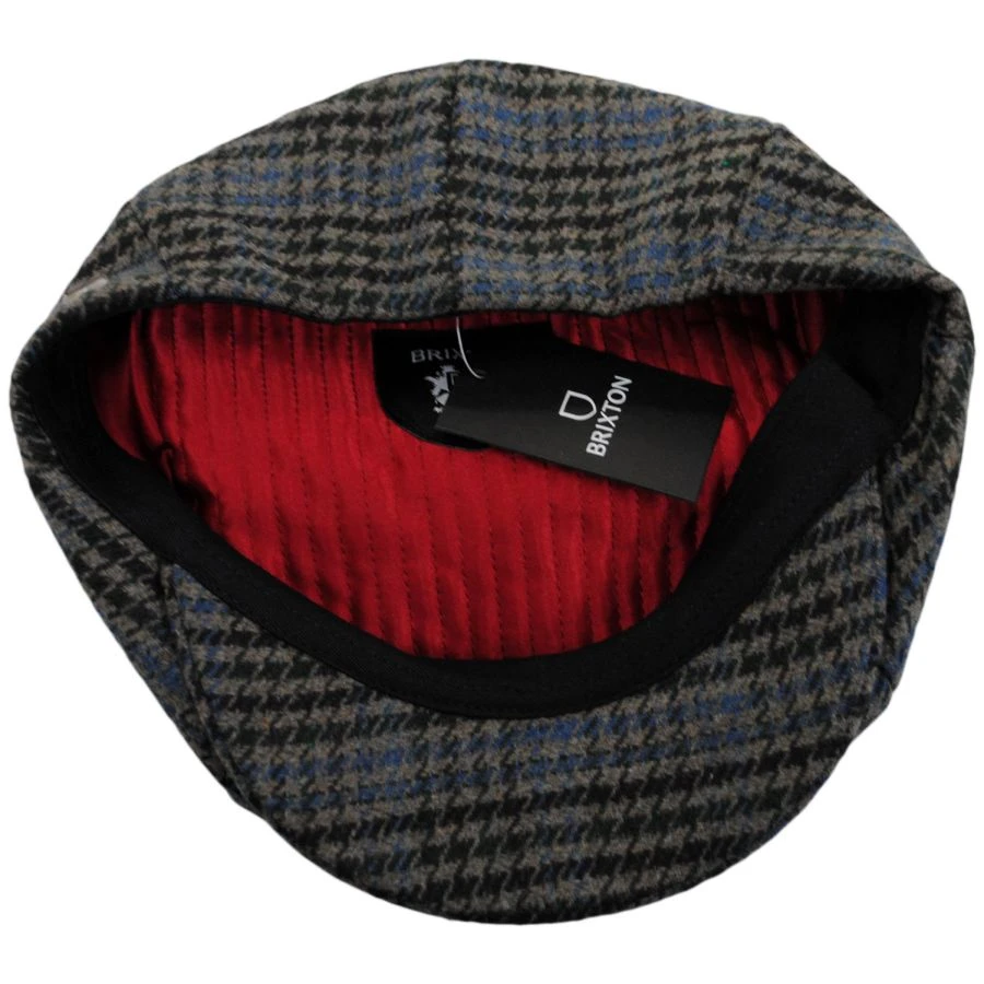 Brood Houndstooth Plaid Newsboy Cap - Heather Gray 5 Brood Houndstooth Plaid Newsboy Cap - Heather Gray - Image 3