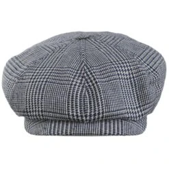 Stetson Silk And Cotton Glencheck Plaid Newsboy Cap