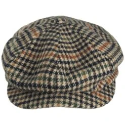 Brood Baggy Plaid Newsboy Cap - Tan/Navy
