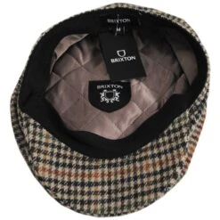 Brood Baggy Plaid Newsboy Cap - Tan/Navy -Novel Accessories 476160
