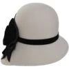 Black Rose Asymmetrical Wool Felt Cloche Hat - Made To Order -Novel Accessories 476225