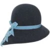 Triple Bow Asymmetrical Wool Felt Cloche Hat - Made To Order
