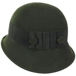 Double Button Profile Wool Felt Cloche Hat - Made To Order 6 Double Button Profile Wool Felt Cloche Hat - Made To Order -Novel Accessories 476246