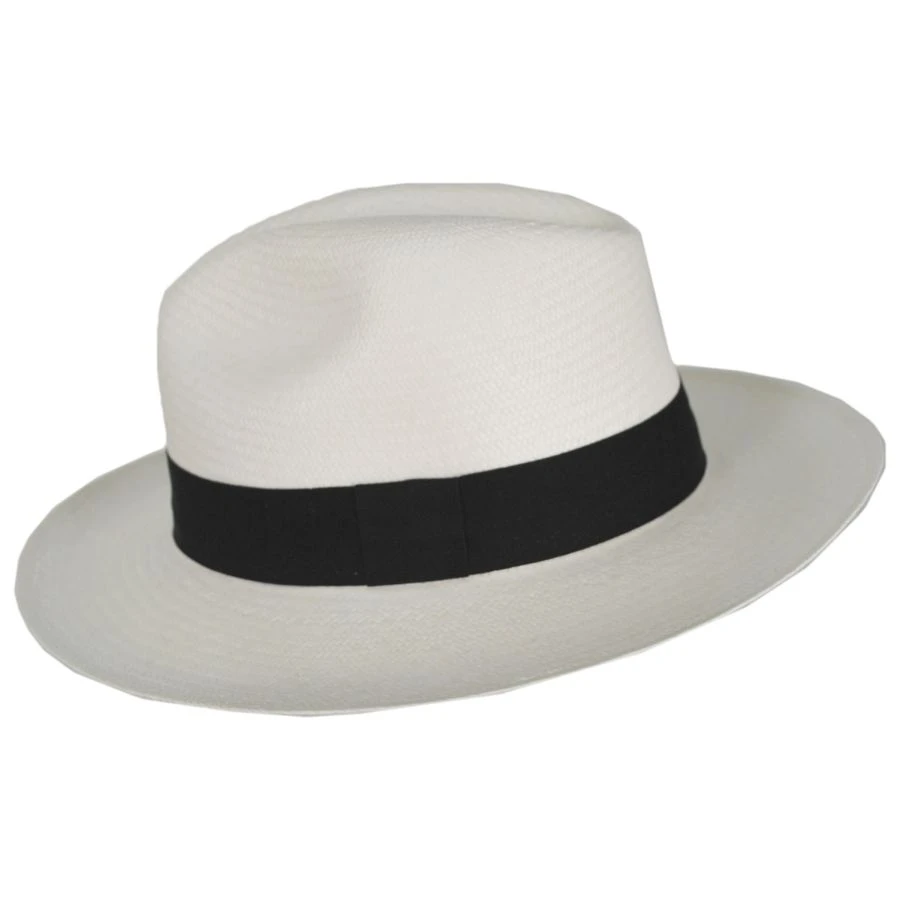 Panama Straw Grade 10 Clasico Center Pinch Fedora Hat 4 Panama Straw Grade 10 Clasico Center Pinch Fedora Hat - Image 2