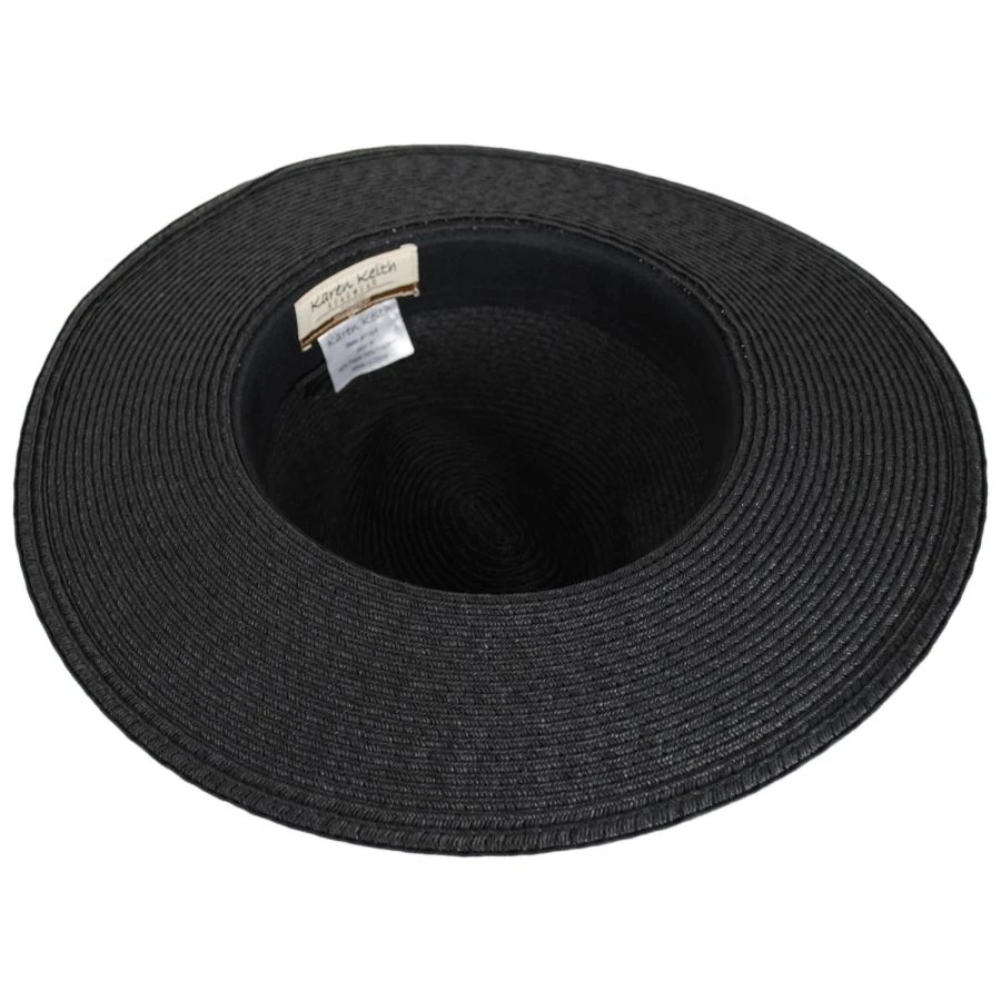 Leopard Band Toyo Straw Safari Fedora Hat 5 Leopard Band Toyo Straw Safari Fedora Hat - Image 3