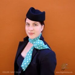 Stewardess Wool Felt Pillbox Hat 7 Stewardess Wool Felt Pillbox Hat -Novel Accessories 49817