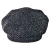Large Herringbone Donegal Tweed Wool Newsboy Cap -Novel Accessories 74438